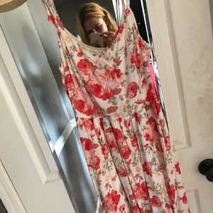 Summery red floral dress